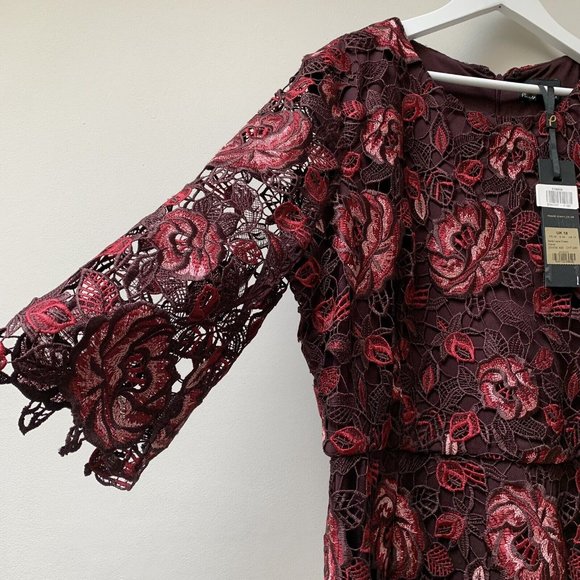 Phase Eight Occasion Midi Dress UK 18 Lace Overlay Wedding Guest Party New £169 - Picture 7 of 14